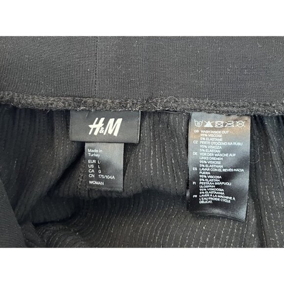 H&M Ladies Large Black Sequin Harem Pants Elastic Waist Pull On Evening Party - Picture 3 of 3